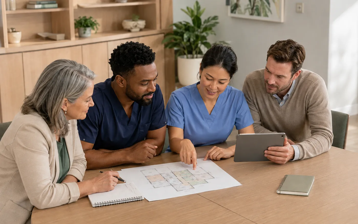 Care team reviewing a deployment plan